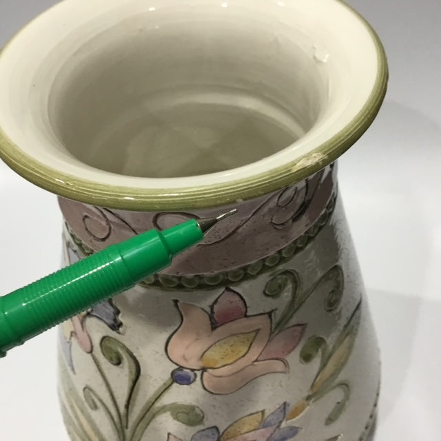 Vintage Italian Mid Century Pottery Vase, Floral Ceramic, Retro Home Décor