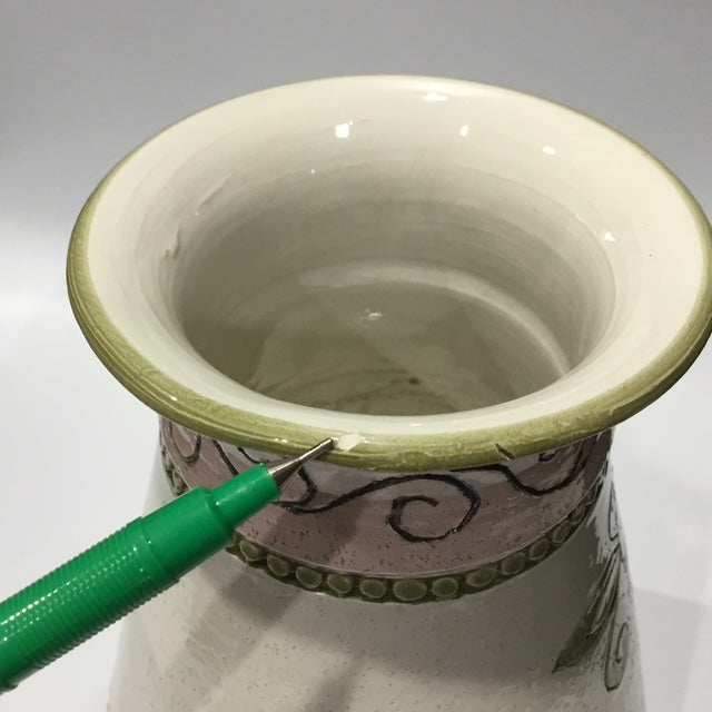 Vintage Italian Mid Century Pottery Vase, Floral Ceramic, Retro Home Décor