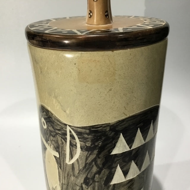 Hand Carved Kenyan Kisii Soapstone Elephant Canister, African Decorative Stone Container, 1990s Global Home Decor 20cm tall