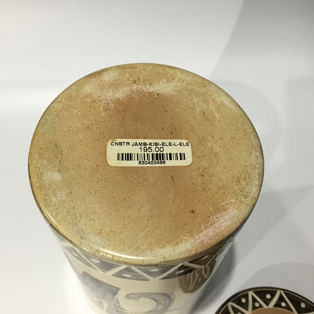 Hand Carved Kenyan Kisii Soapstone Elephant Canister, African Decorative Stone Container, 1990s Global Home Decor 20cm tall