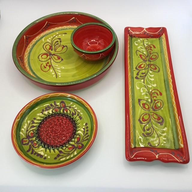 Rupi 1980 Spanish garlic greater, olive dish and spoon dish matching set