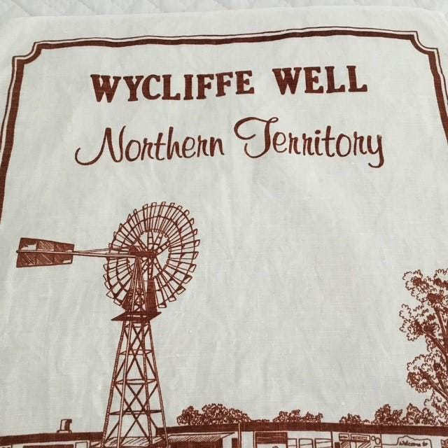 Tea towel, Wycliffe Well, Northern Territory, made in Australia
