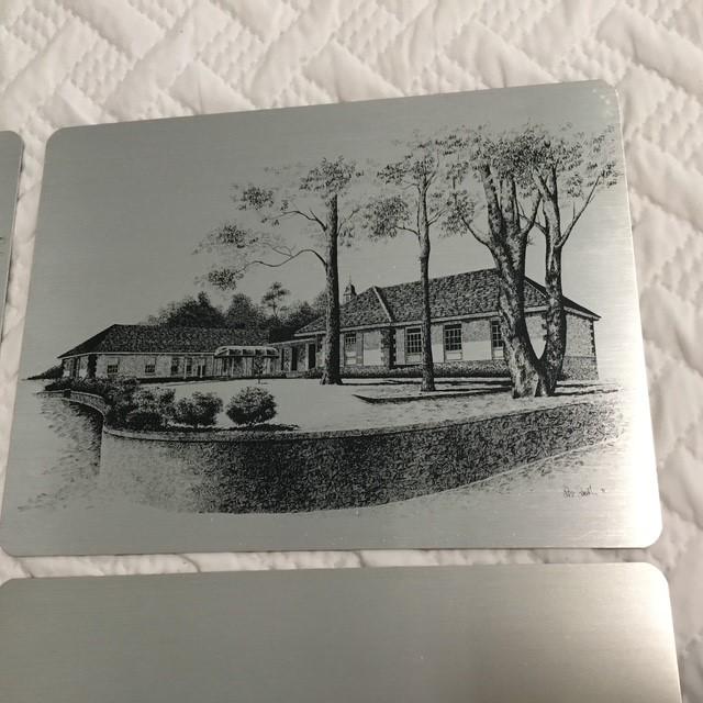 Vintage Set of 4 Les Smith Metal and Felt placemats