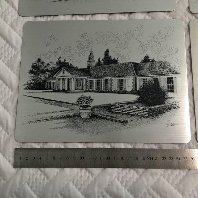 Vintage Set of 4 Les Smith Metal and Felt placemats