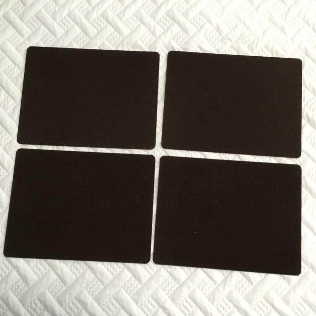 Vintage Set of 4 Les Smith Metal and Felt placemats