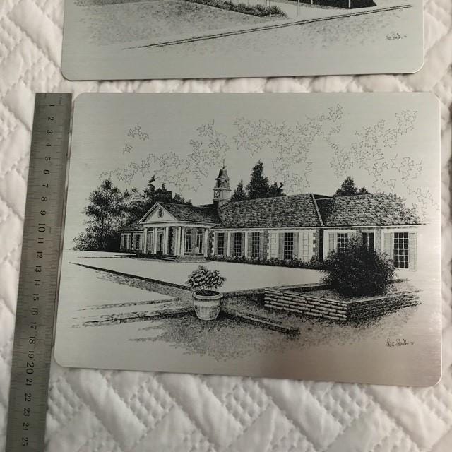 Vintage Set of 4 Les Smith Metal and Felt placemats
