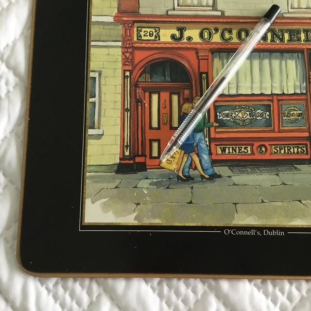 Vintage placements, John Hinde 4 Table Mats, Cork Backed, Irish pubs