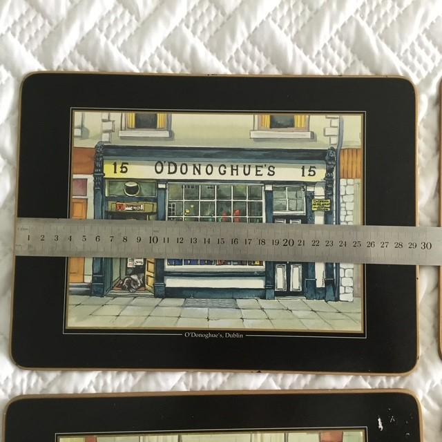 Vintage placements, John Hinde 4 Table Mats, Cork Backed, Irish pubs