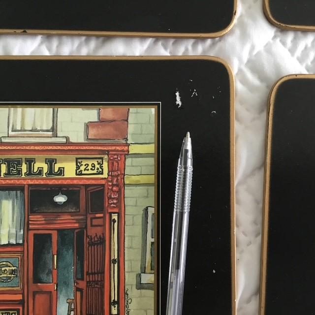 Vintage placements, John Hinde 4 Table Mats, Cork Backed, Irish pubs