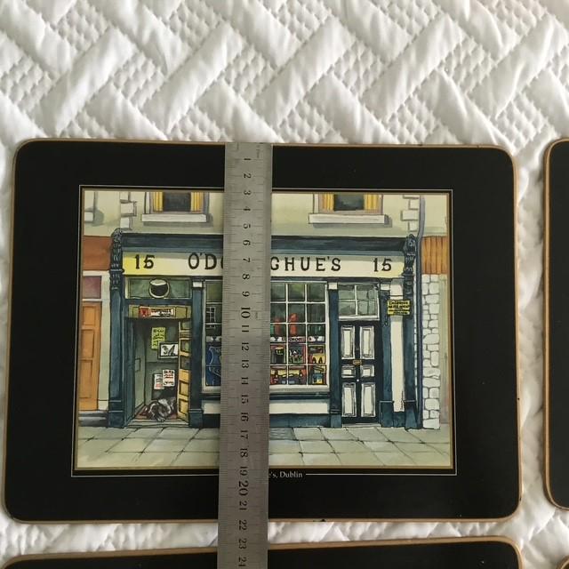 Vintage placements, John Hinde 4 Table Mats, Cork Backed, Irish pubs