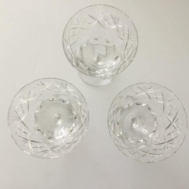 Webb Corbett Georgian pattern crystal water wine goblet lot of 3