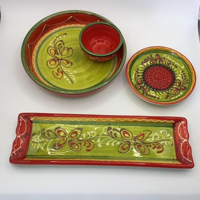 Rupi 1980 Spanish garlic greater, olive dish and spoon dish matching set