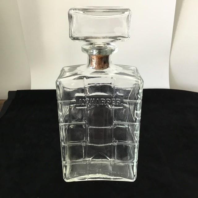 Vintage I.W.HARPER 1960s Large Bourbon Bottle, 25.5cm w/Stopper, Empty bottle only