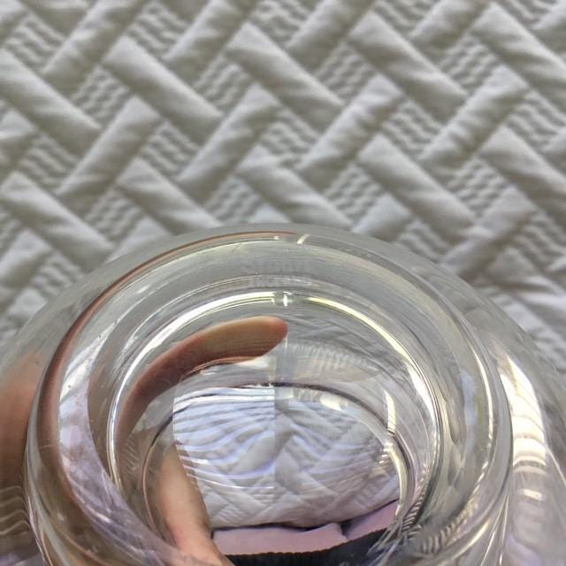 Stuart Crystal ash tray, small with art deco style, Stuart etching is on the edge