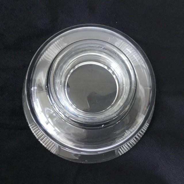 Stuart Crystal ash tray, small with art deco style, Stuart etching is on the edge
