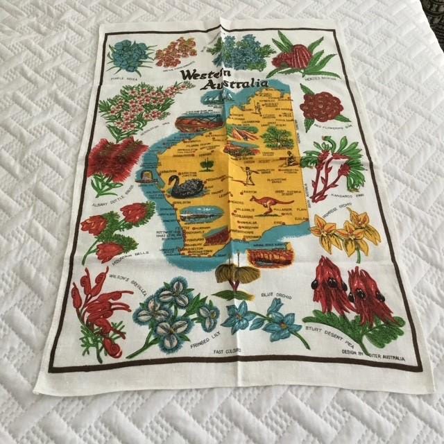 Tea towel Western Australia cotton linen blend