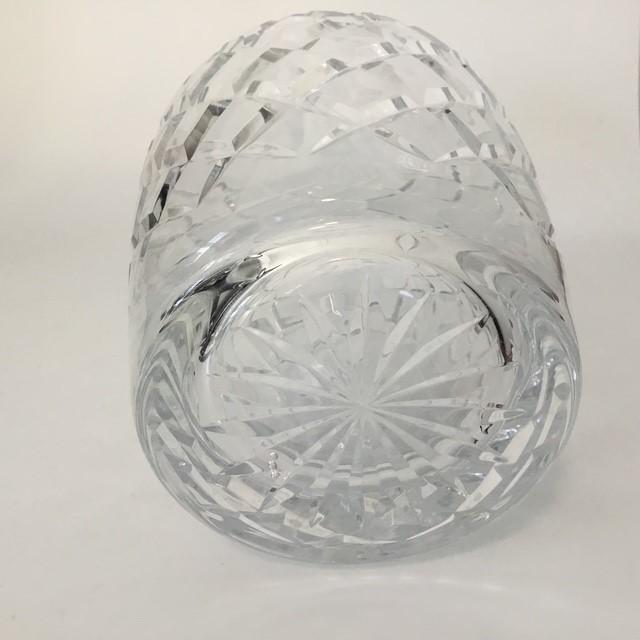 Vintage Cut Crystal Decanter with Diamond Cut Pattern Star on base, 29cm tall