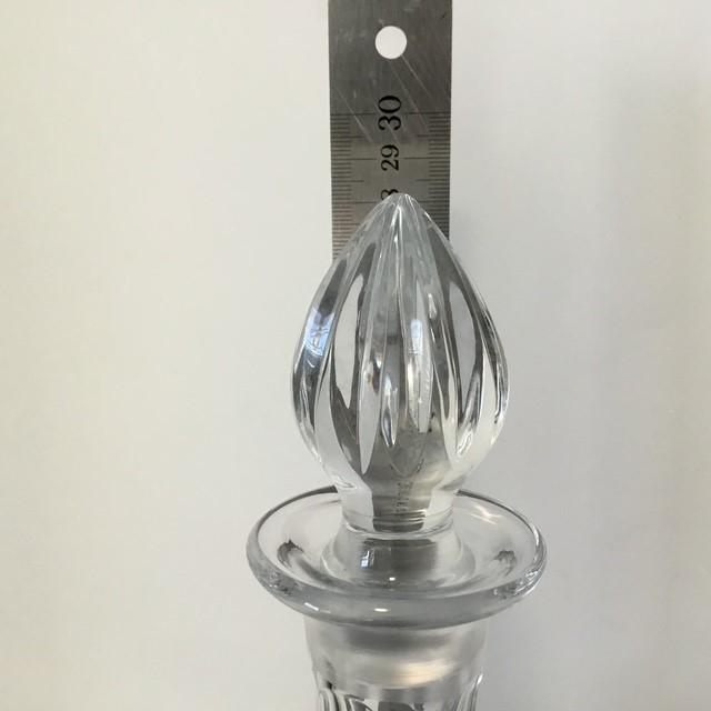 Vintage Cut Crystal Decanter with Diamond Cut Pattern Star on base, 29cm tall