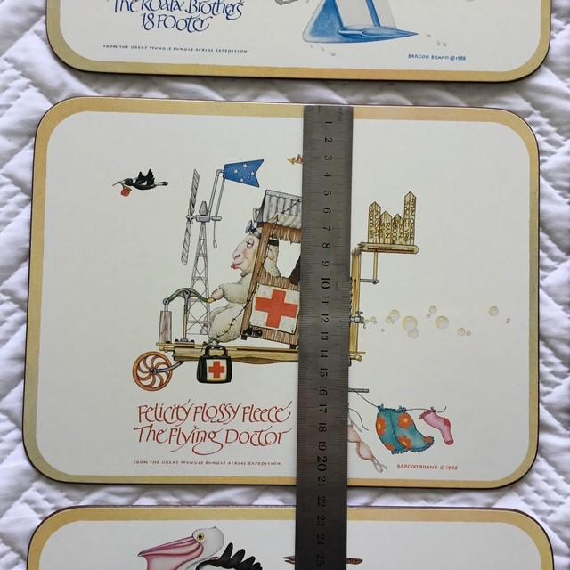 Wungle Bungles vintage placemats by Casa, no box, cork backed