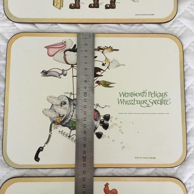 Wungle Bungles vintage placemats by Casa, with box, cork backed