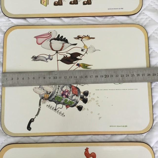 Wungle Bungles vintage placemats by Casa, with box, cork backed