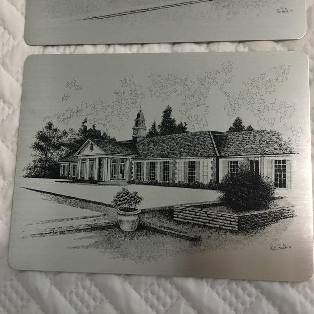 Vintage Set of 4 Les Smith Metal and Felt placemats