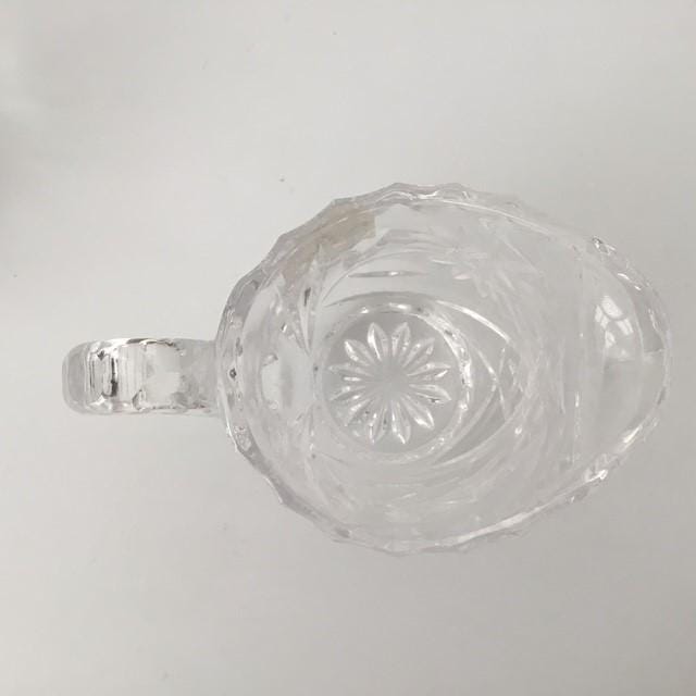 Vintage crystal milk jug and sugar bowl by Margaret W Germany, sunflower design