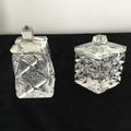 Vintage crystal cruet mustard condiment containers