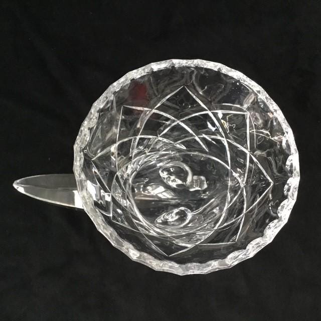 Vintage Cut Crystal Footed Cornucopia vase