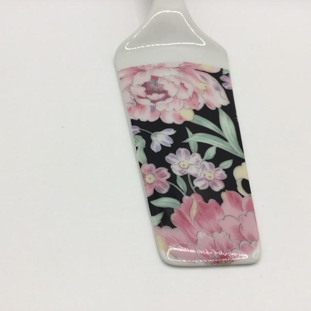 Ornate Floral Ceramic Porcelain Cake or Pie Server, Made in Japan, Verdi