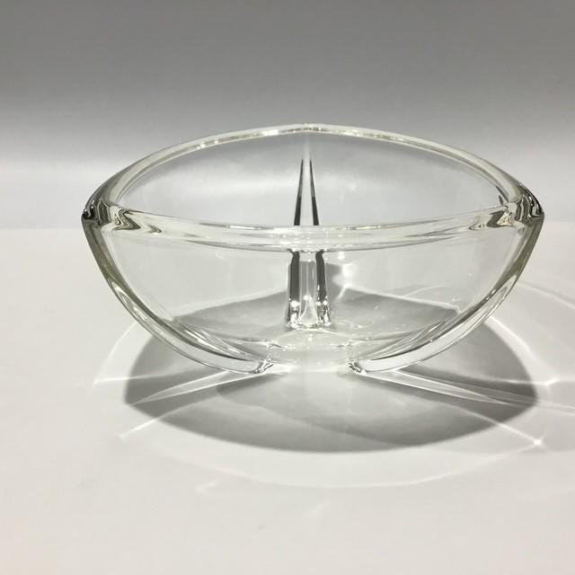 Art Deco Style Crystal Bowl with beautiful silver shine to the glass