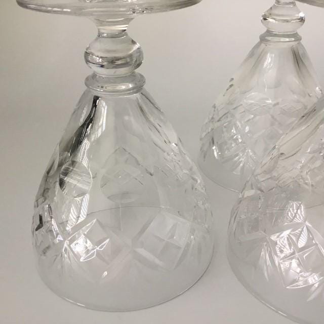 Webb Corbett Georgian pattern crystal water wine goblet lot of 3