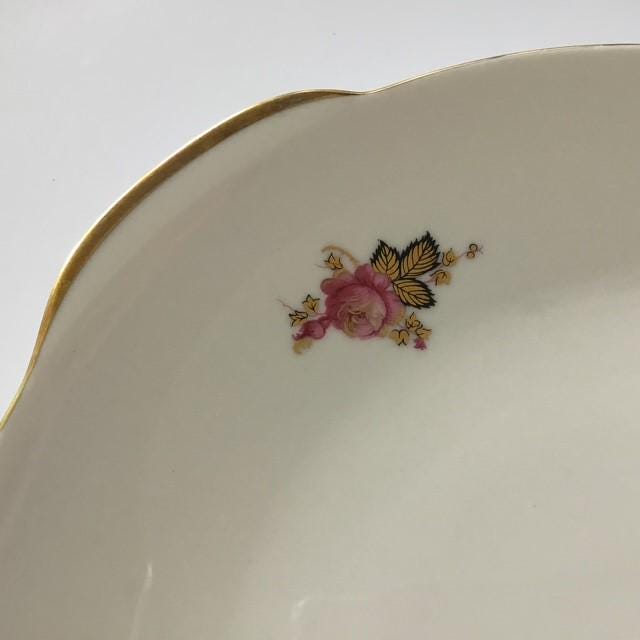 Furstenberg Germany Plate 02415 Gold Roses, White Pink Gold and Black 26cm by 28cm 1959 estimate