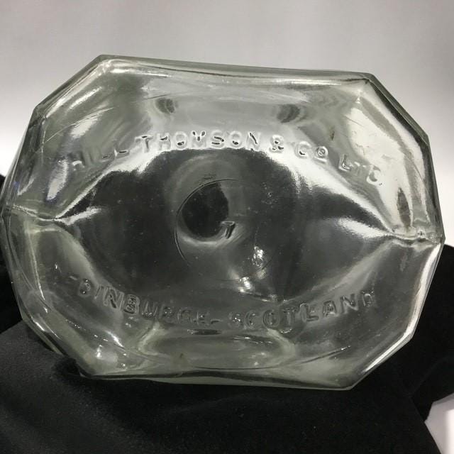 Edinburgh Scotland Alcohol Decanter, Glass Bottle, Hill Thomson & Co