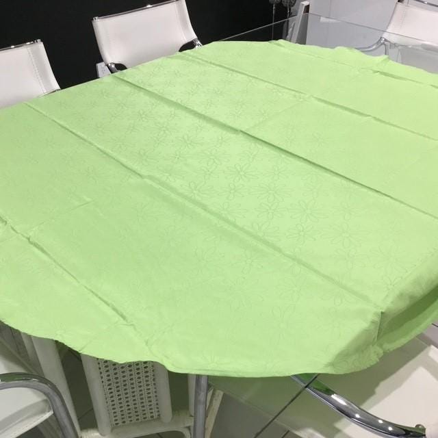 Tablecloth home collection, 160cm round jacquard green, Seats 4 to 6 retro style