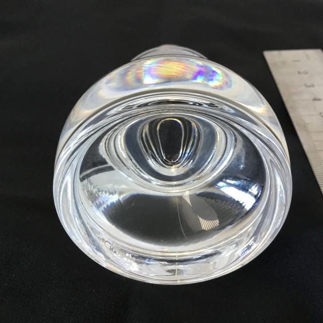 Cristal d'Arques decanter, Etched Fan & Flowers design, Crystal Carafe 27cm tall