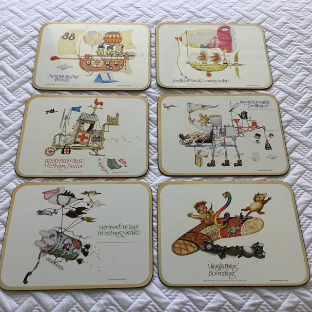 Wungle Bungles vintage placemats by Casa, no box, cork backed