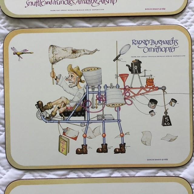 Wungle Bungles vintage placemats by Casa, no box, cork backed