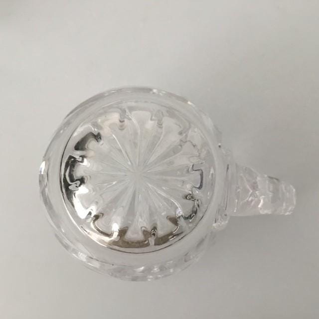 Vintage crystal milk jug and sugar bowl by Margaret W Germany, sunflower design