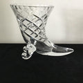 Vintage Cut Crystal Footed Cornucopia vase