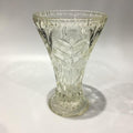 Art Deco Vintage Vase, Pressed Clear Glass, Heavy 15.5cm
