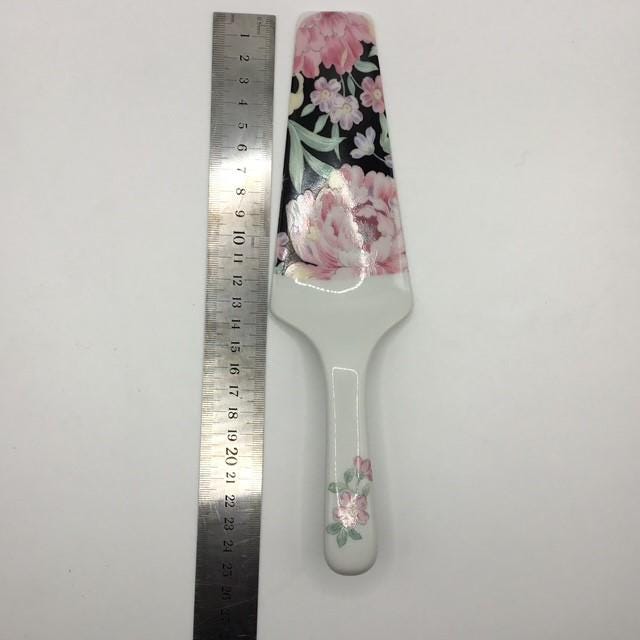 Ornate Floral Ceramic Porcelain Cake or Pie Server, Made in Japan, Verdi