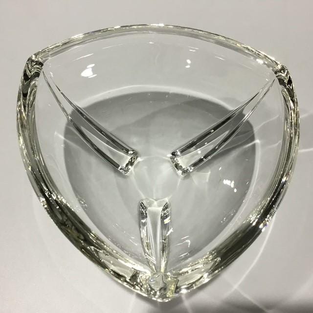 Art Deco Style Crystal Bowl with beautiful silver shine to the glass