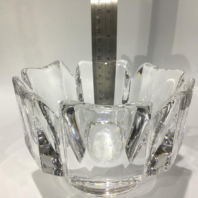 Vintage Orrefors Sweden Art Glass, Designer Initials of Lars, Original Sticker, Scandinavian Crystal, 14cm by 10cm