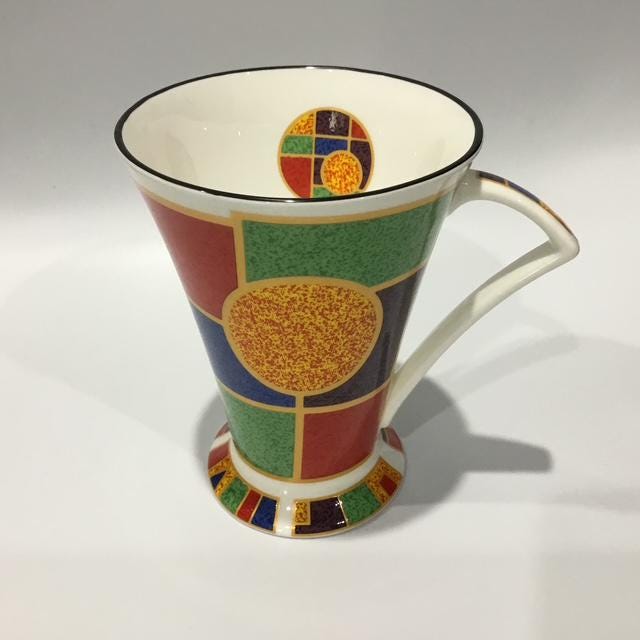 Vintage Mid Century Bone China Coffee Cup, Bauhaus Style Staffordshire Buy 1 or a set of, Made in England