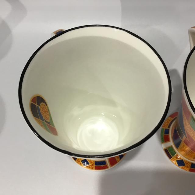 Vintage Mid Century Bone China Coffee Cups, Bauhaus Style Staffordshire set of 2, Made in England