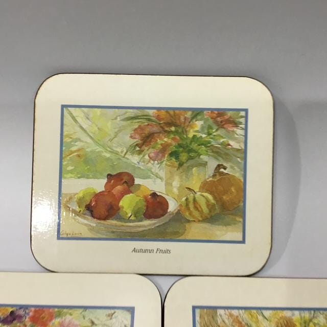 Vintage Jason Coasters, Set of 5, 1970s New Zealand Still Life Breweriana, No Box