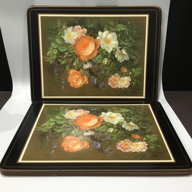 Vintage Pimpernel Placemat,s Made in England, Cork Backed Floral Table Mats, Set of 6 roses