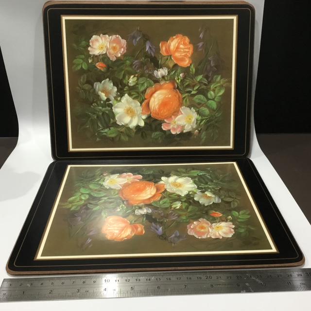 Vintage Pimpernel Placemat,s Made in England, Cork Backed Floral Table Mats, Set of 6 roses