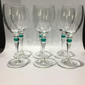 Vintage Luminarc France, Green Bubble Wine Glasses, Set of 6